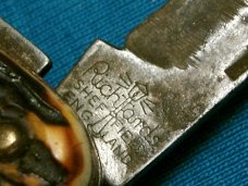 VINTAGE RICHARDS SHEFFIELD ENGLAND FAUX STAG SCOUT CAMP SURVIVAL FOLDING POCKET KNIFE KNIVES OLD