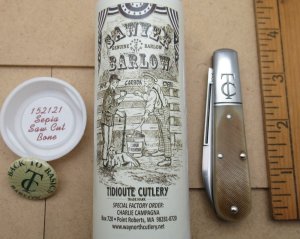 GEC Tidioute Cutlery, Back to Basics, Charlie Campagna SFO, Sawyer Barlow Knife. ..............(717)