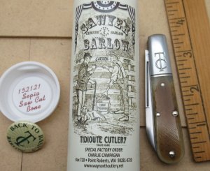 GEC Tidioute Cutlery, Back to Basics, Charlie Campagna SFO, Sawyer Barlow Knife. ..............(713)