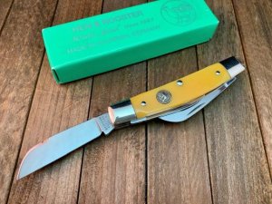 Hen and Rooster 4 Blade Congress Bertram Cutlery Solingen Germany Smooth Yellow Delrin