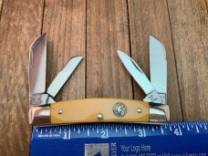 Hen and Rooster 4 Blade Congress Bertram Cutlery Solingen Germany Smooth Yellow Delrin Hen and Rooster 4 Blade Congress Bertram Cutlery Solingen Germany Smooth Yellow Delrin