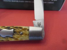 Case XX Tony Bose 2004 Peach Seed Jigged Antique Bone Modified Muskrat Pattern # TB622004 ATS-34 Case XX Tony Bose 2004 Peach Seed Jigged Antique Bone Modified Muskrat Pattern # TB622004 ATS-34