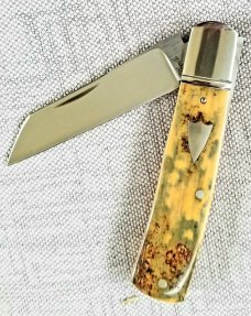 Bobby Toole Custom Mammoth Ivory Native Knife, New, CPM-154 ,4"closed ,Steel Bolsters Bobby Toole Custom Mammoth Ivory Native Knife, New, CPM-154 ,4"closed ,Steel Bolsters