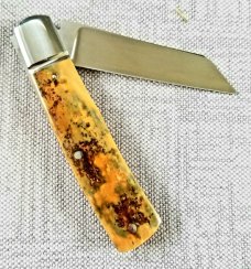 Bobby Toole Custom Mammoth Ivory Native Knife, New, CPM-154 ,4"closed ,Steel Bolsters Bobby Toole Custom Mammoth Ivory Native Knife, New, CPM-154 ,4"closed ,Steel Bolsters