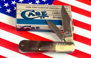 Case xx 1992 Single Blade Barlow Knife w/ Super Nice Buffalo Horn Handles -NOS and A Beauty!