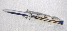 NEW OLD STOCK ITALIAN STILETTO 9" VINTAGE STAG SWING GUARD KNIFE