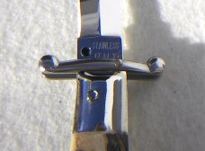 NEW OLD STOCK ITALIAN STILETTO 9" VINTAGE STAG SWING GUARD KNIFE