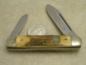 NKCA 1981 Club Knife (Made By Queen) Stag Cigar Pattern Knife