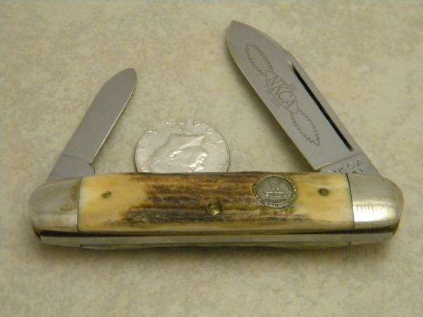 NKCA 1981 Club Knife (Made By Queen) Stag Cigar Pattern Knife