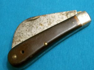VINTAGE SHORT LINE LOCKBACK CAMILLUS USA HAWKBILL PRUNER BAREHEAD FOLDING POCKET KNIFE KNIVES OLD