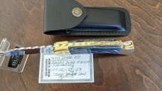 Buck 110 Custom Rudy Knives Black & White Banded scales, filework, COA *NIB* Buck 110 Custom Rudy Knives Black & White Banded scales, filework, COA *NIB*