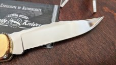 Buck 110 Custom Rudy Knives Black & White Banded scales, filework, COA *NIB* Buck 110 Custom Rudy Knives Black & White Banded scales, filework, COA *NIB*