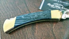 Buck 110 Custom Rudy Knives Black & White Banded scales, filework, COA *NIB* Buck 110 Custom Rudy Knives Black & White Banded scales, filework, COA *NIB*