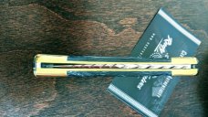 Buck 110 Custom Rudy Knives Black & White Banded scales, filework, COA *NIB*