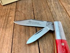 Russell Green River Works (by Boker) 2 Blade Barlow Red Smooth Bone Made in Solingen Germany Russell Green River Works (by Boker) 2 Blade Barlow Red Smooth Bone Made in Solingen Germany