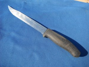 Vintage NORMARK Stainless Sweden Serrated Hunting Knife-8” Blade w/ Scabbard. A Great Survival Knife