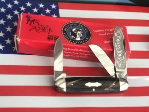 Bulldog Brand 1999 Cattle Knife with Beautiful Buffalo Horn Handles -NOS & NM/Minty