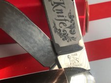 Bulldog Brand 1999 Cattle Knife with Beautiful Buffalo Horn Handles -NOS & NM/Minty Bulldog Brand 1999 Cattle Knife with Beautiful Buffalo Horn Handles -NOS & NM/Minty