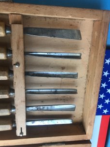 Vintage J A Henckels 10 Wood Carving Tools/Chisels/Blades in Orig Wood Box -Ready to get to work!