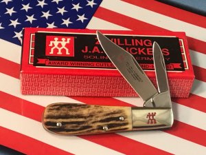 Zwilling  J A Henckels 2 Blade "Hand Forged" Barlow (HK-16-S) with Premium Stag Handles -NOS