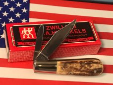 Zwilling J A Henckels 2 Blade "Hand Forged" Barlow (HK-16-S) with Premium Stag Handles -NOS Zwilling J A Henckels 2 Blade "Hand Forged" Barlow (HK-16-S) with Premium Stag Handles -NOS