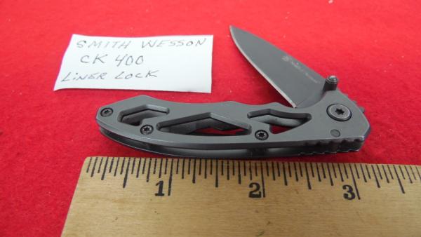 SMITH WESSON SKELETON ALUMINUM FRAME DROP POINT LINER LOCK CK 400 WITH POCKET CLIP 