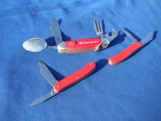 3 Imperial Knives; 1 SCOUT HOBO CAMP HUNTING POCKET KNIFE W/ FORK SPOON & 2 small Utility /trappers 3 Imperial Knives; 1 SCOUT HOBO CAMP HUNTING POCKET KNIFE W/ FORK SPOON & 2 small Utility /trappers