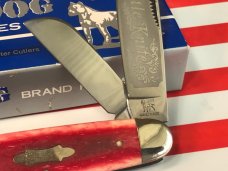 Bulldog Brand 1999 Cattle Knife with Nice Smooth Red Bone Handles -NOS & NM/Minty Bulldog Brand 1999 Cattle Knife with Nice Smooth Red Bone Handles -NOS & NM/Minty