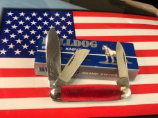 Bulldog Brand 1999 Cattle Knife with Nice Smooth Red Bone Handles -NOS & NM/Minty Bulldog Brand 1999 Cattle Knife with Nice Smooth Red Bone Handles -NOS & NM/Minty