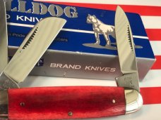 Bulldog Brand 1999 Cattle Knife with Nice Smooth Red Bone Handles -NOS & NM/Minty Bulldog Brand 1999 Cattle Knife with Nice Smooth Red Bone Handles -NOS & NM/Minty