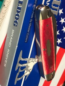 Bulldog Brand 1999 Cattle Knife with Nice Smooth Red Bone Handles -NOS & NM/Minty Bulldog Brand 1999 Cattle Knife with Nice Smooth Red Bone Handles -NOS & NM/Minty