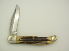 Queen Cutlery Co. #44 One Blade Folding Hunter in Winterbottom Bone: 5 1/4” closed; Queen Cutlery Co. #44 One Blade Folding Hunter in Winterbottom Bone: 5 1/4” closed;