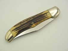 Queen Cutlery Co. #44 One Blade Folding Hunter in Winterbottom Bone: 5 1/4” closed; Queen Cutlery Co. #44 One Blade Folding Hunter in Winterbottom Bone: 5 1/4” closed;