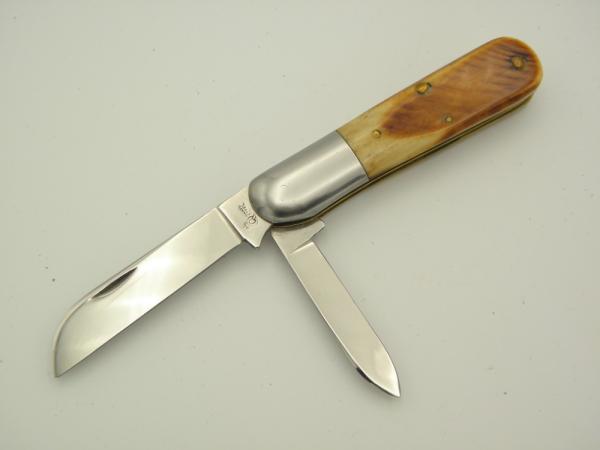Queen Cutlery #27 Barlow saw cut bone: 3 7/16” closed, 1955 - 1957, no etched blade, QUEEN STEEL ta Queen Cutlery #27 Barlow saw cut bone: 3 7/16” closed, 1955 - 1957, no etched blade, QUEEN STEEL ta