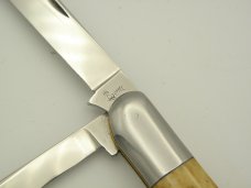 Queen Cutlery #27 Barlow saw cut bone: 3 7/16” closed, 1955 - 1957, no etched blade, QUEEN STEEL ta Queen Cutlery #27 Barlow saw cut bone: 3 7/16” closed, 1955 - 1957, no etched blade, QUEEN STEEL ta