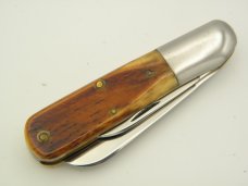 Queen Cutlery #27 Barlow saw cut bone: 3 7/16” closed, 1955 - 1957, no etched blade, QUEEN STEEL ta Queen Cutlery #27 Barlow saw cut bone: 3 7/16” closed, 1955 - 1957, no etched blade, QUEEN STEEL ta
