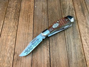 Cripple Creek Bob Cargill 1982 Knife World 1st Edition Coffin Jack Bone Handles 