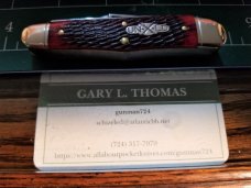 #291319 BLOOD RED JIGGED BONE NORTHFIELD STOCKYARD WHITTLER GEC #291319 BLOOD RED JIGGED BONE NORTHFIELD STOCKYARD WHITTLER GEC