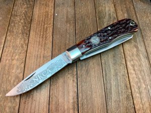 Camillus Scout Trapper NKCA 1988 Brown Jigged Bone