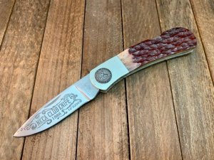 Gerber Lockback NKCA 1986 Brown Jigged Bone Portland Oregon 