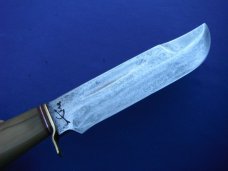 Vintage Hand Forged Custom-Made Camp Knife / Fixed Blade Knife with Horn Handle. Made in Mexico Vintage Hand Forged Custom-Made Camp Knife / Fixed Blade Knife with Horn Handle. Made in Mexico