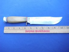 Vintage Hand Forged Custom-Made Camp Knife / Fixed Blade Knife with Horn Handle. Made in Mexico Vintage Hand Forged Custom-Made Camp Knife / Fixed Blade Knife with Horn Handle. Made in Mexico