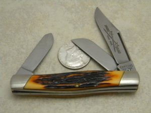 Camillus New York USA Sword Brand Imitation Stag #89 Big Stockman Knife