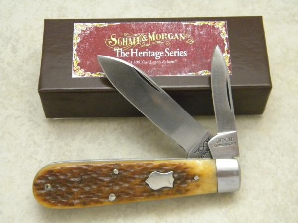 Schatt & Morgan Gowanda NY Heritage Series Stag Bone No. 1196 Jack Knife in Box c.2011