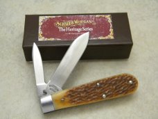Schatt & Morgan Gowanda NY Heritage Series Stag Bone No. 1196 Jack Knife in Box c.2011