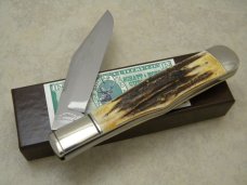 Schatt & Morgan Titusville PA. 2005 Stag 031302 Coke Bottle Folding Hunter Knife in Box