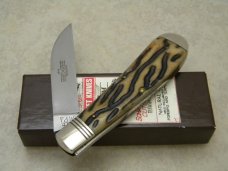 Schatt & Morgan Cutlery Co. Titusville PA Bone 041001 Wharncliffe Swayback Clasp Knife in Box c.2010