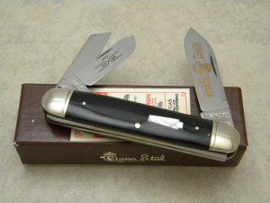 Schatt & Morgan File & Wire Tested Buffalo Horn 143299 Whittler Knife in Box c.2002