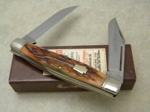 Schatt & Morgan Keystone Series XX Reverse Worm Groove Bone 042149 Moose Knife in Box c.2010