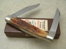 Schatt & Morgan Keystone Series XX Reverse Worm Groove Bone 042149 Moose Knife in Box c.2010